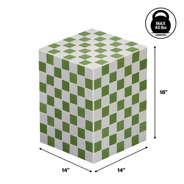 Callista 18" Modern Bohemian Ceramic Tiled Rectangle End Table